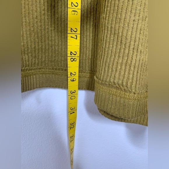 Free People Chartreuse cowl neck split back long sleeve - Picture 8 of 11